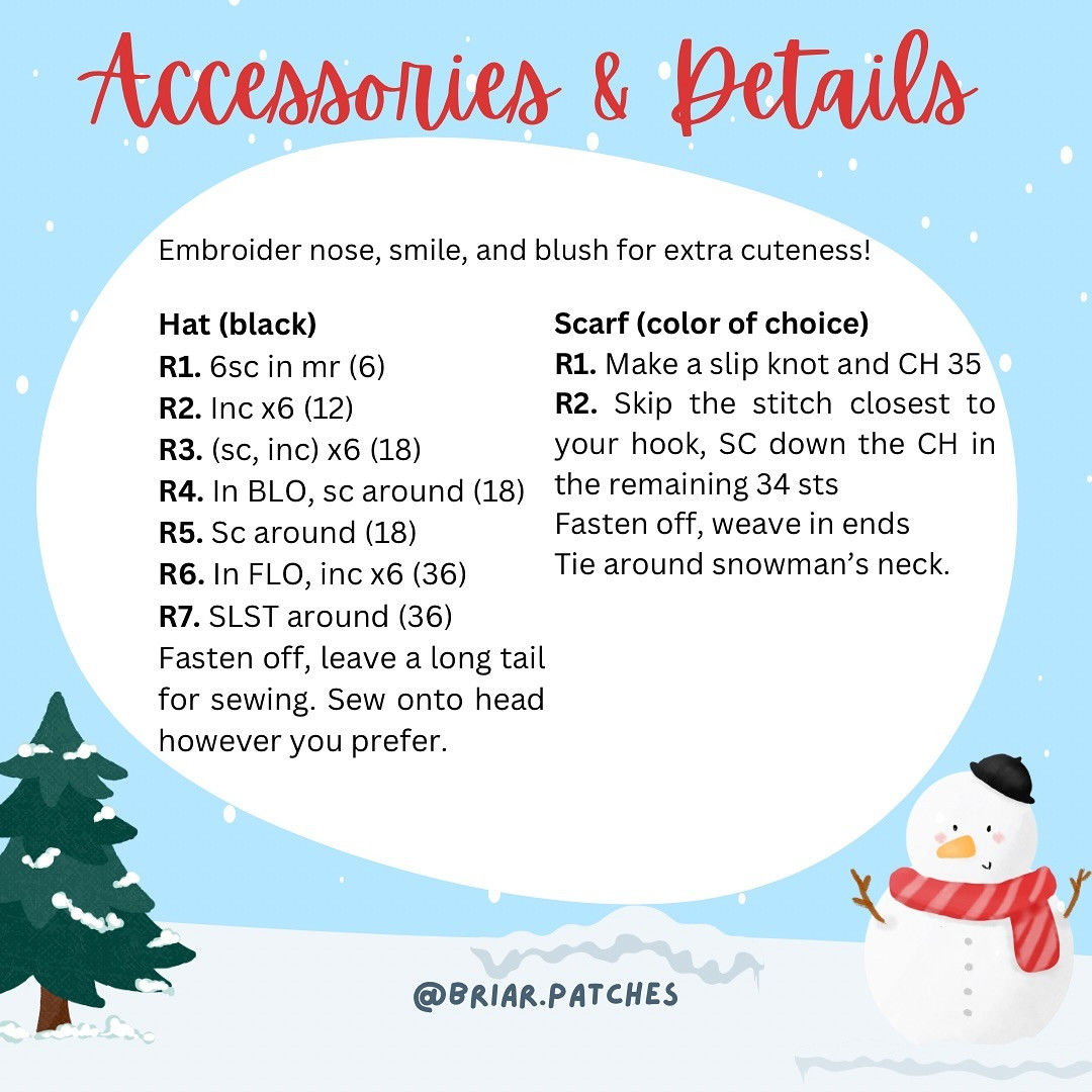 Free Crochet Pattern: Fluffy Snowman Amigurumi