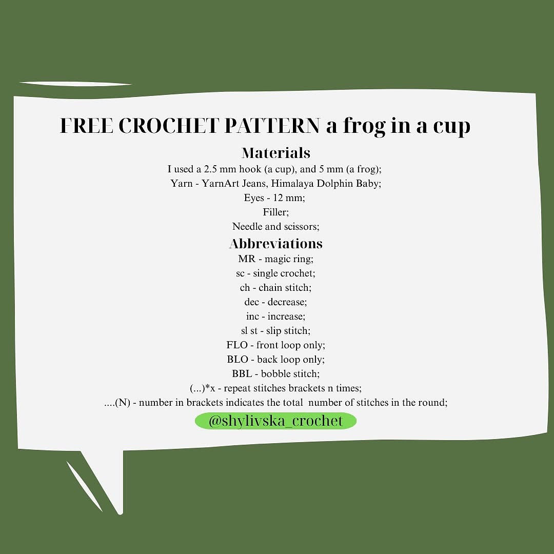 Free Crochet Pattern: Frog in a Cup with Bees
