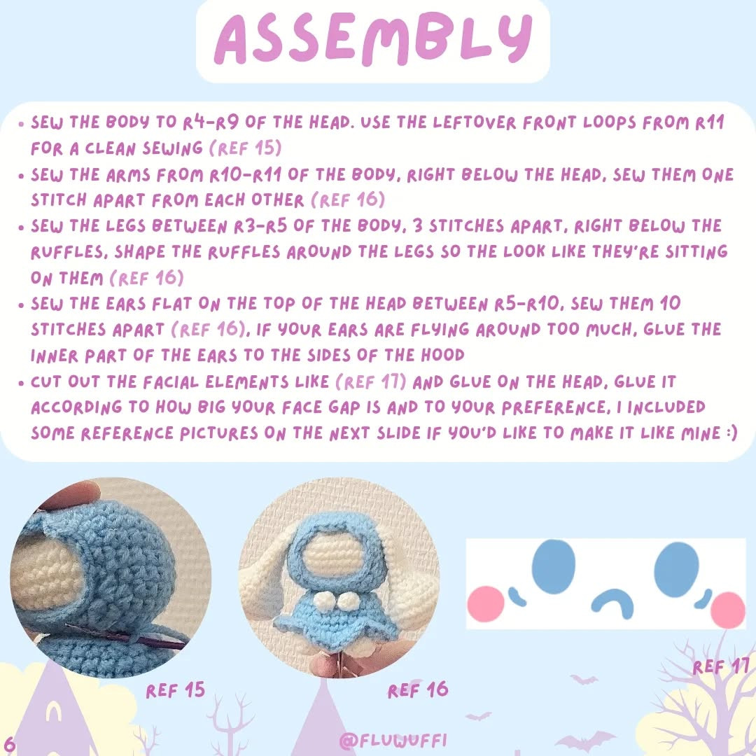 Free Crochet Pattern: Ghost Cinnamoroll Amigurumi