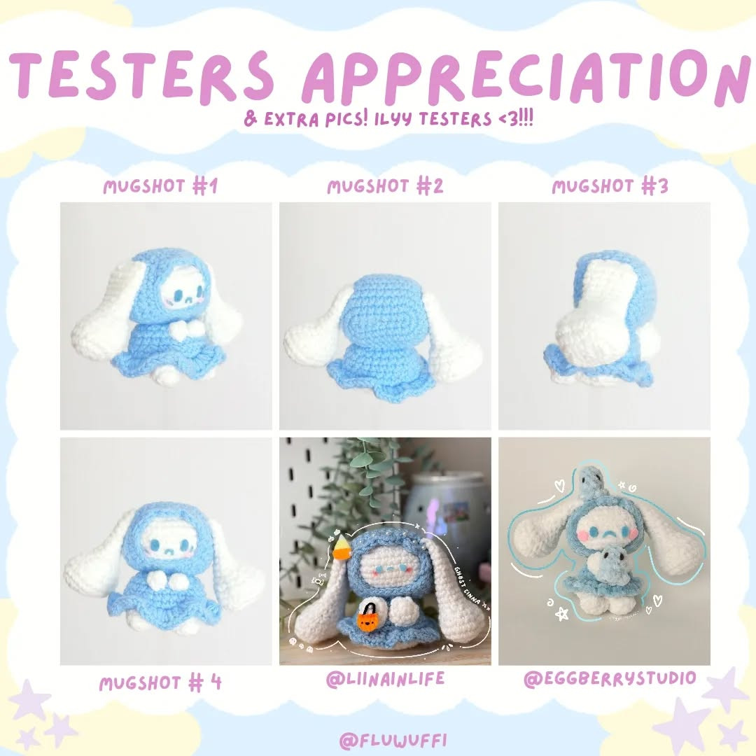 Free Crochet Pattern: Ghost Cinnamoroll Amigurumi
