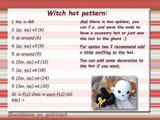 Free Crochet Pattern: Ghost in Witch Hat