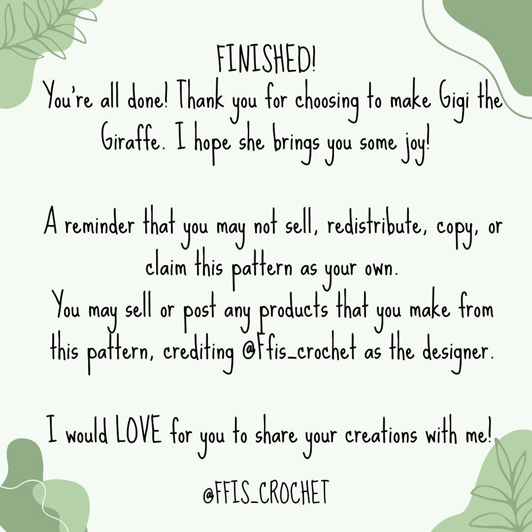 Free Crochet Pattern: Gigi the Giraffe