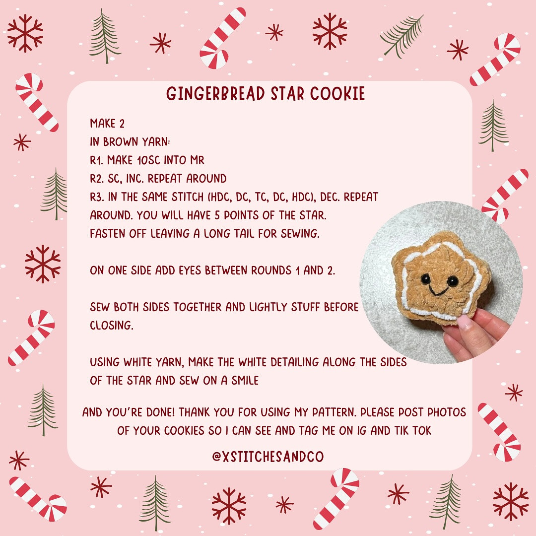 Free Crochet Pattern: Gingerbread Star Cookie