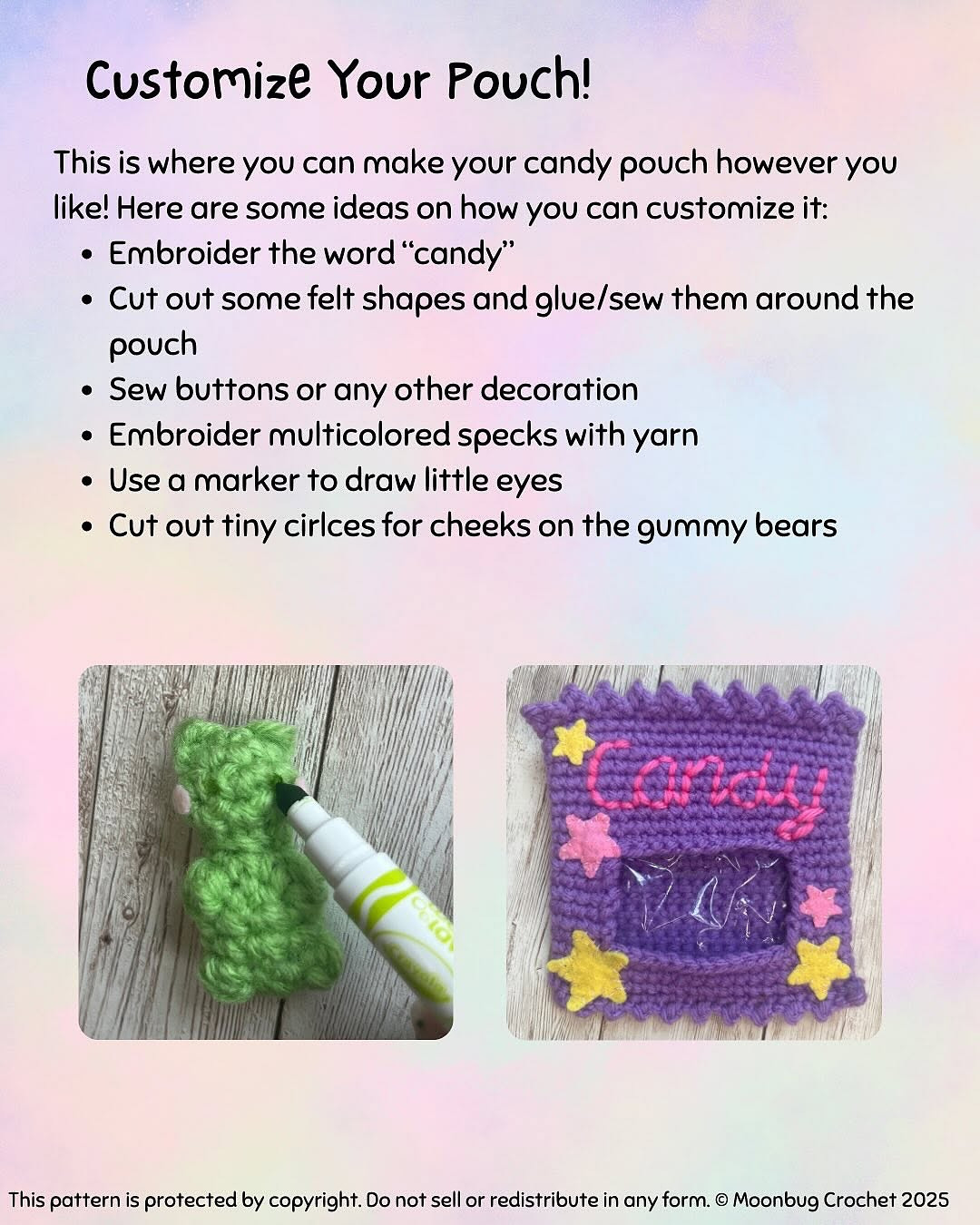 Free Crochet Pattern: Gummy Bears in a Pouch