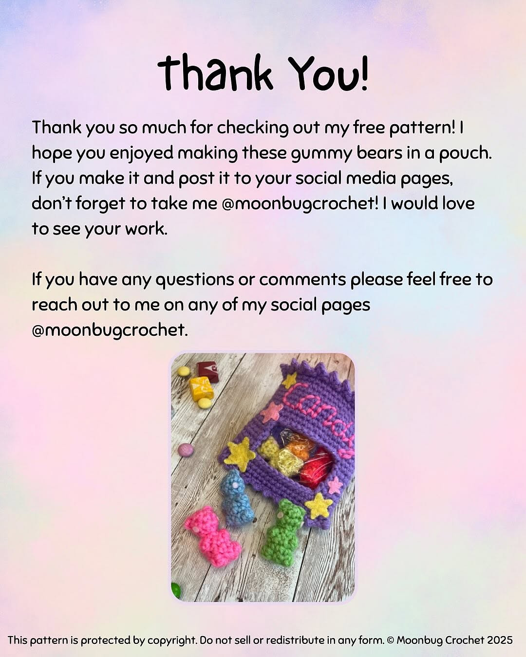 Free Crochet Pattern: Gummy Bears in a Pouch
