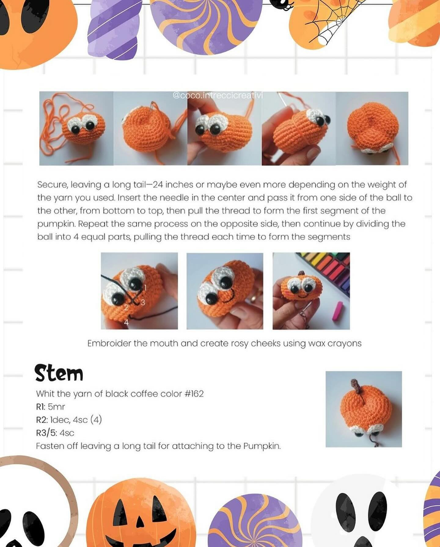 Free Crochet Pattern: Halloween Bookmark Pumpkins