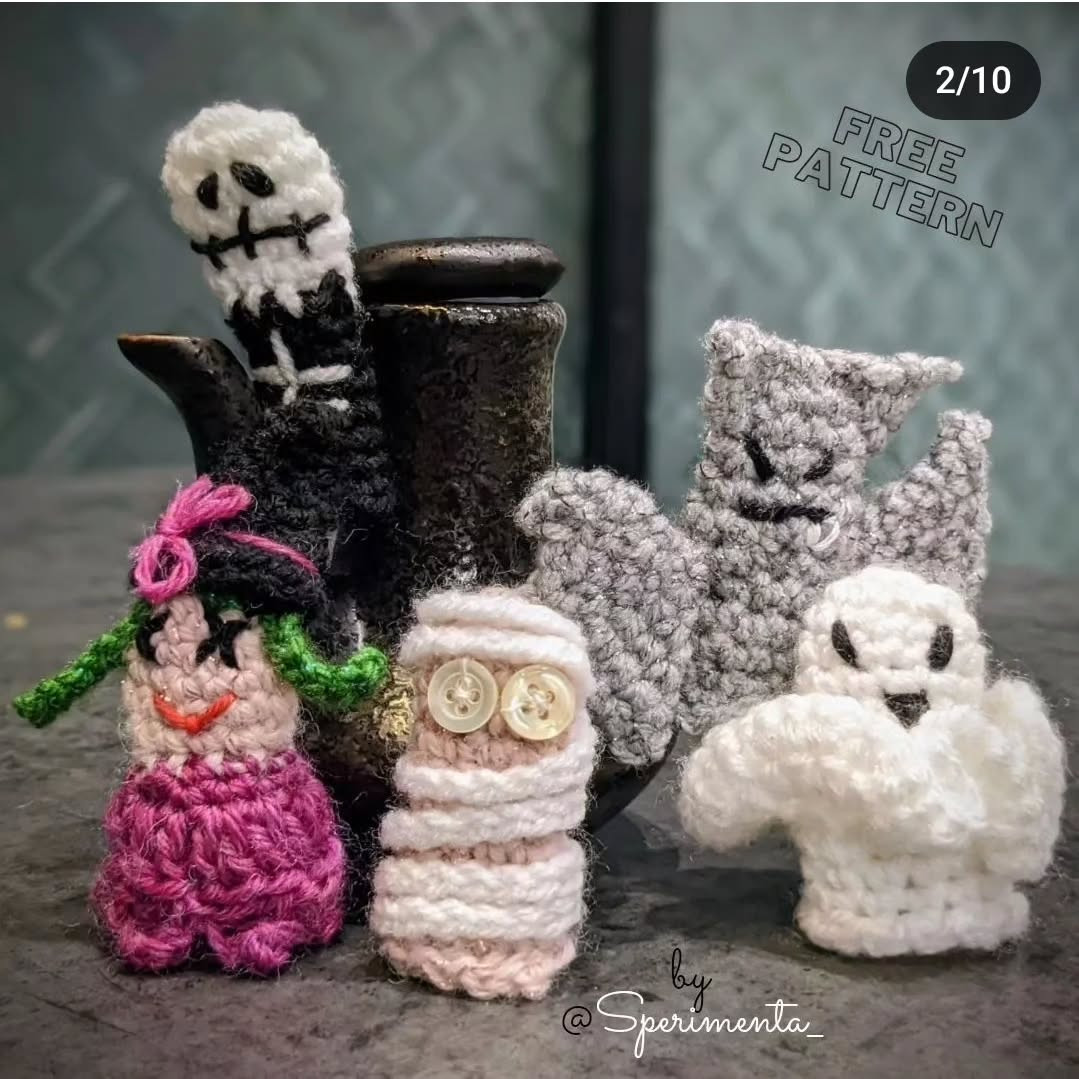 Free Crochet Pattern: Halloween Finger Puppets