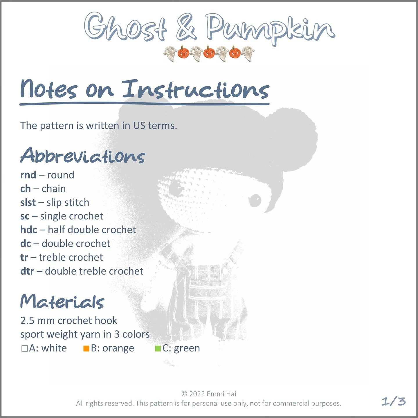 Free Crochet Pattern: Halloween Ghosts & Pumpkins