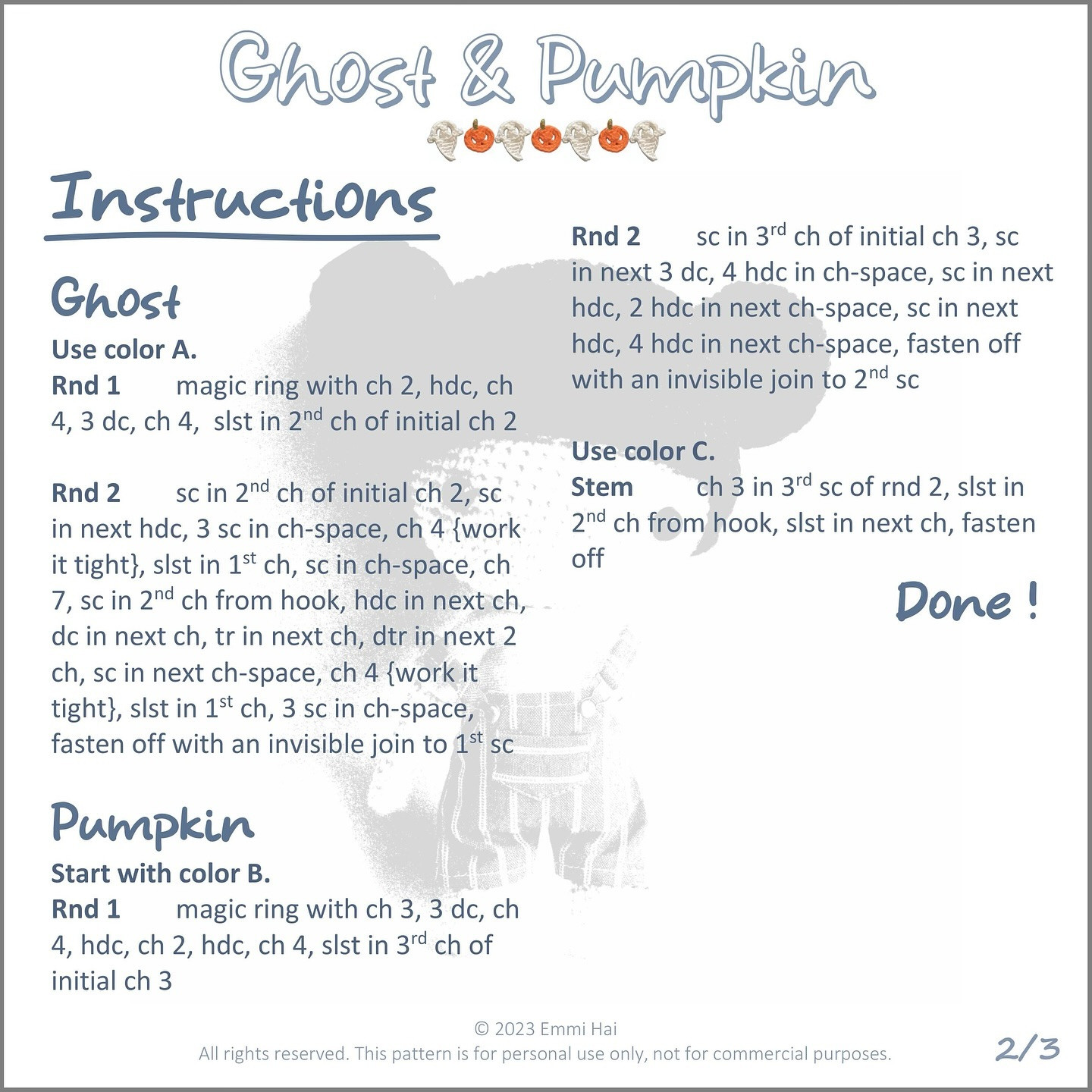 Free Crochet Pattern: Halloween Ghosts & Pumpkins