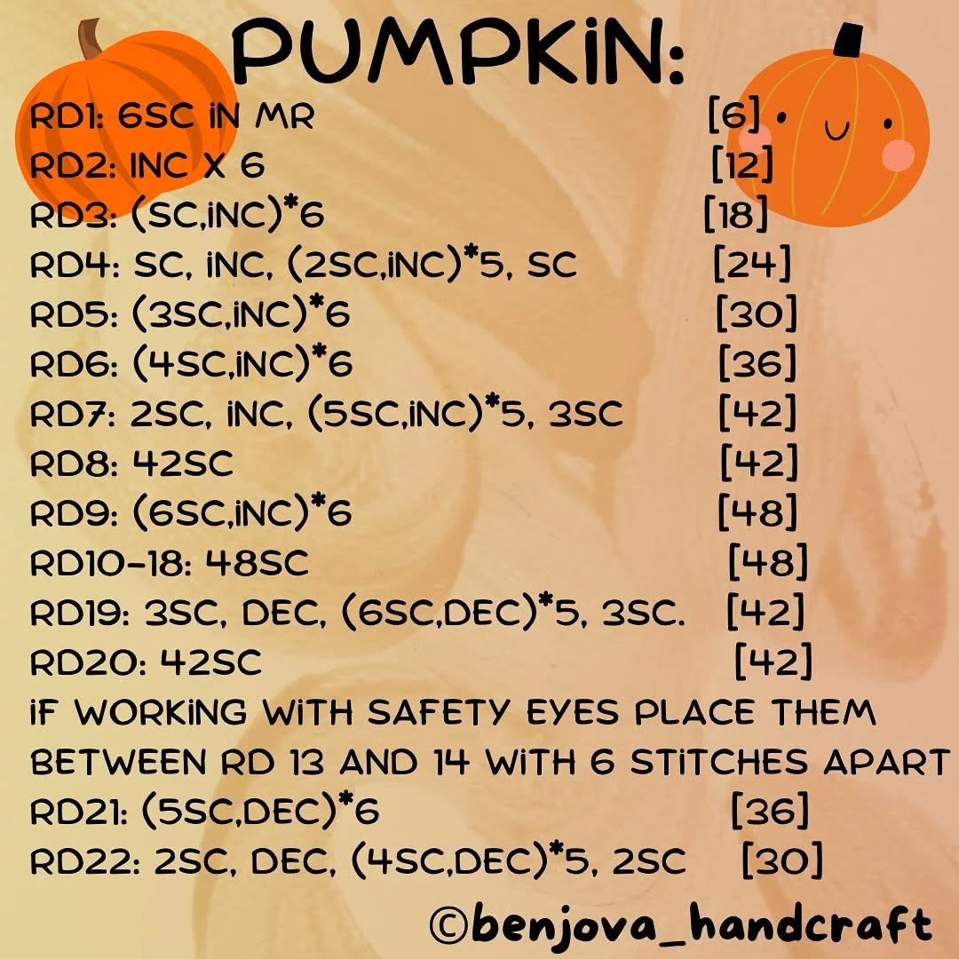 Free Crochet Pattern: Halloween Pumpkin Kitties