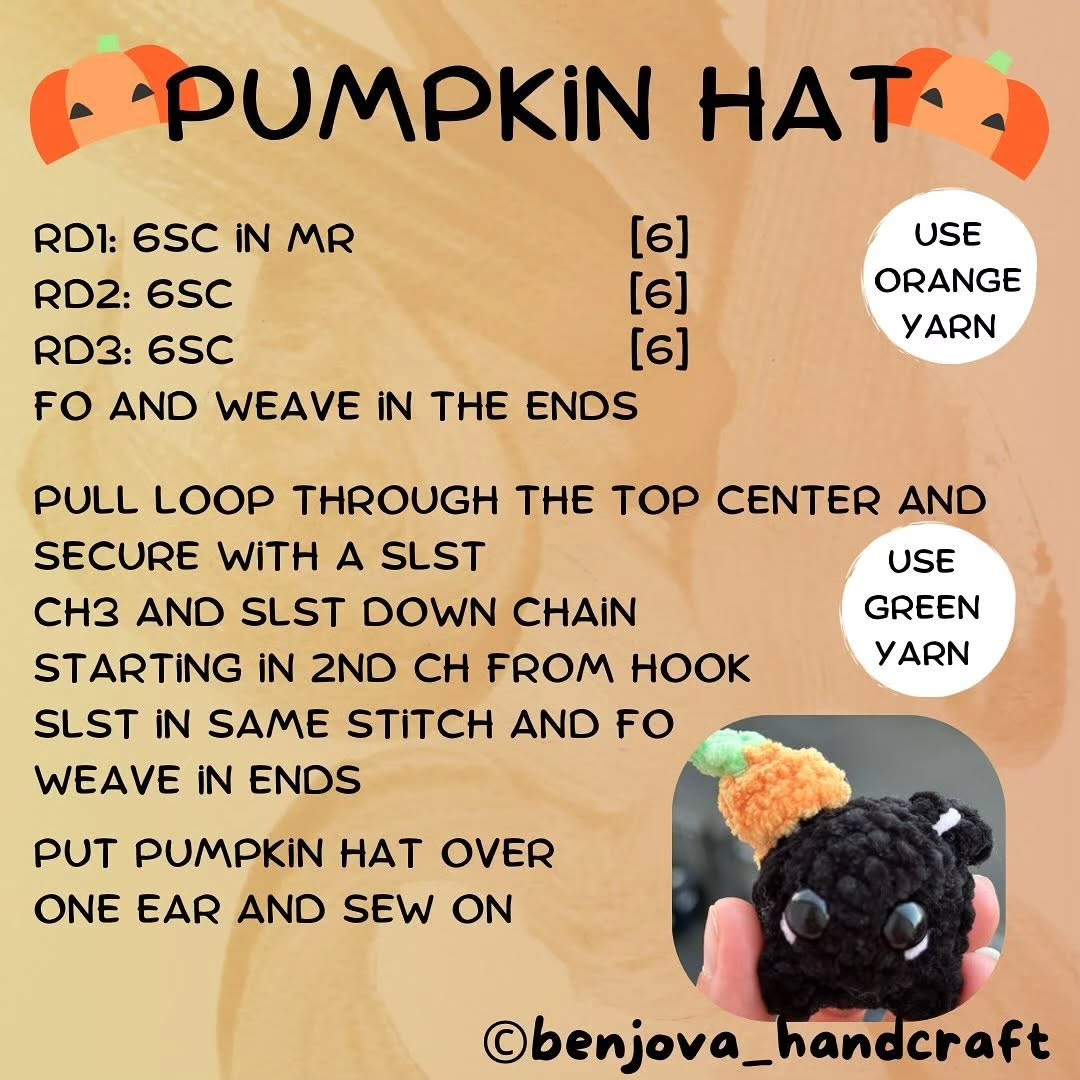 Free Crochet Pattern: Halloween Pumpkin Kitties