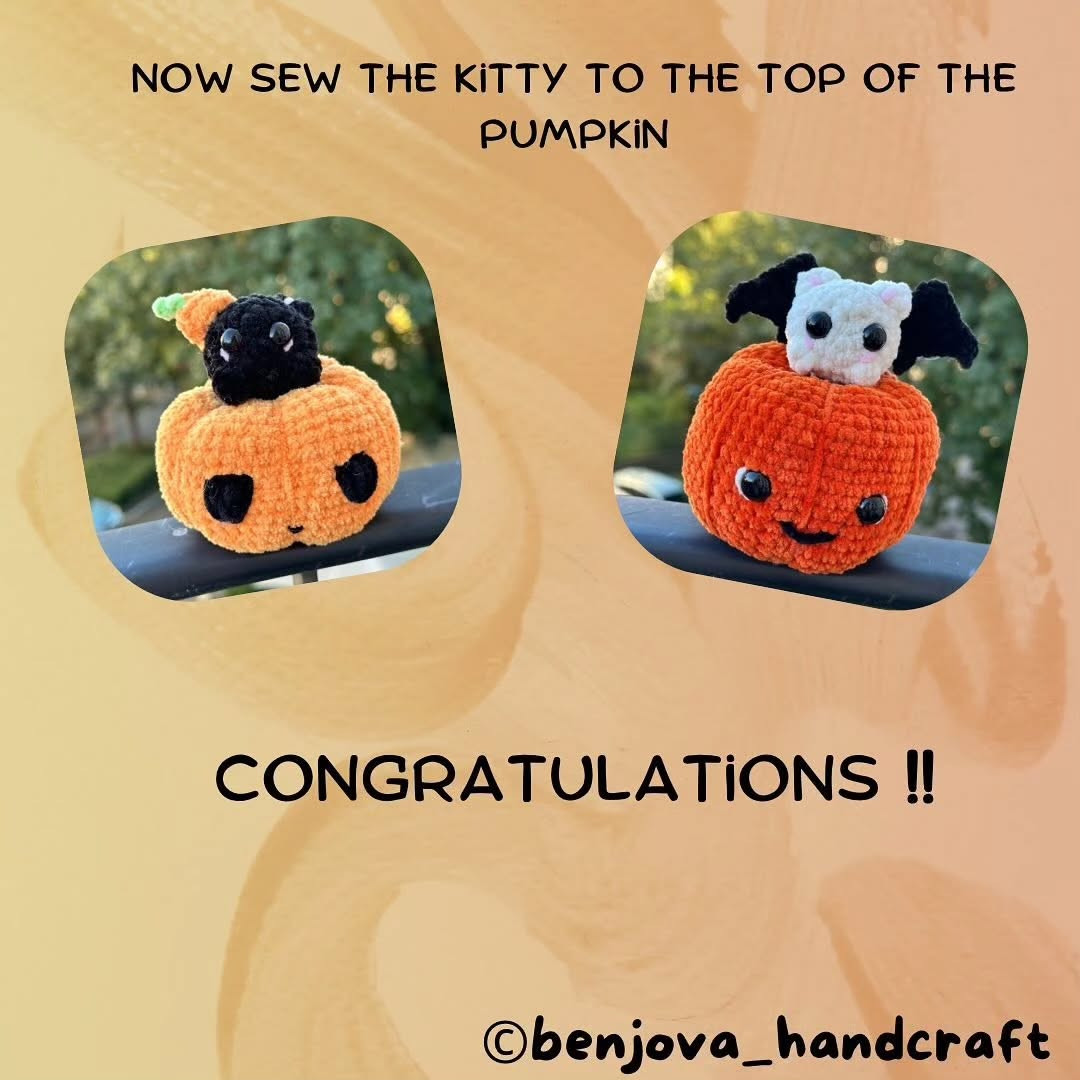 Free Crochet Pattern: Halloween Pumpkin Kitties
