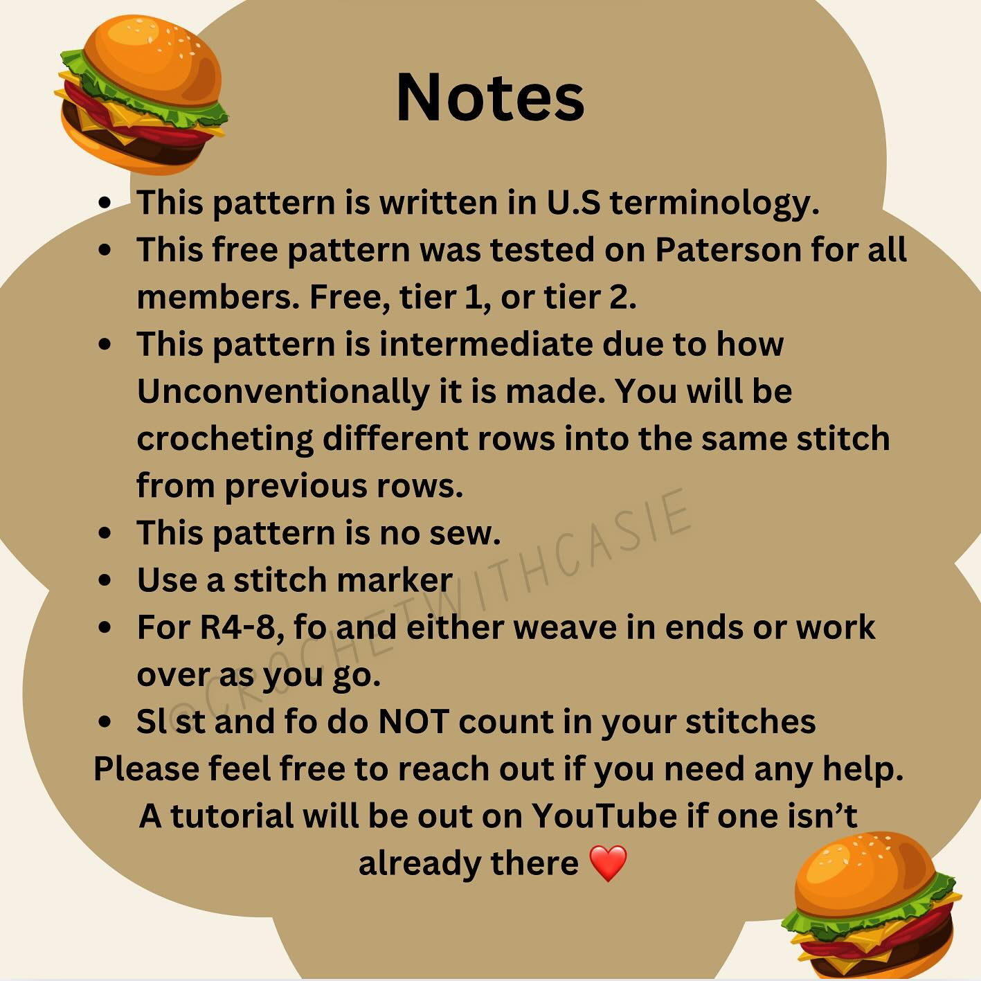 Free Crochet Pattern: Hammy the Burger Jellyfish