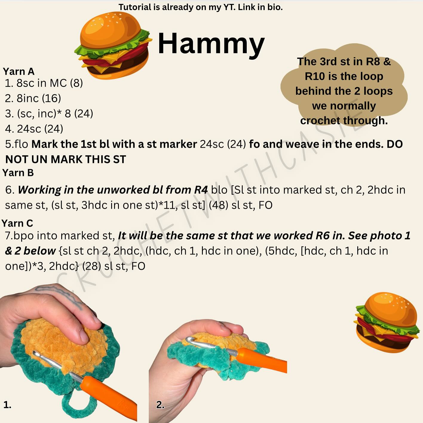 Free Crochet Pattern: Hammy the Burger Jellyfish