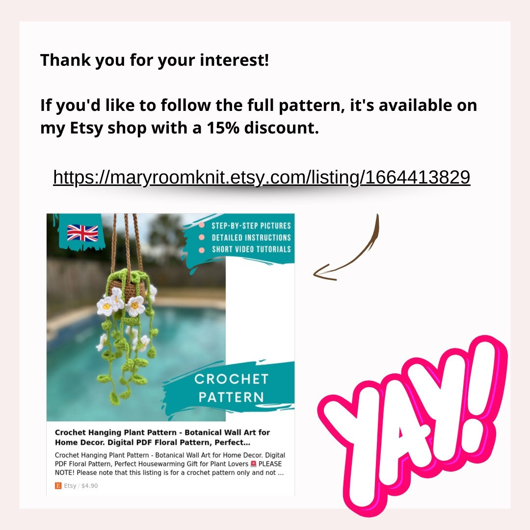 Free Crochet Pattern: Hanging Daisy Flower Pot