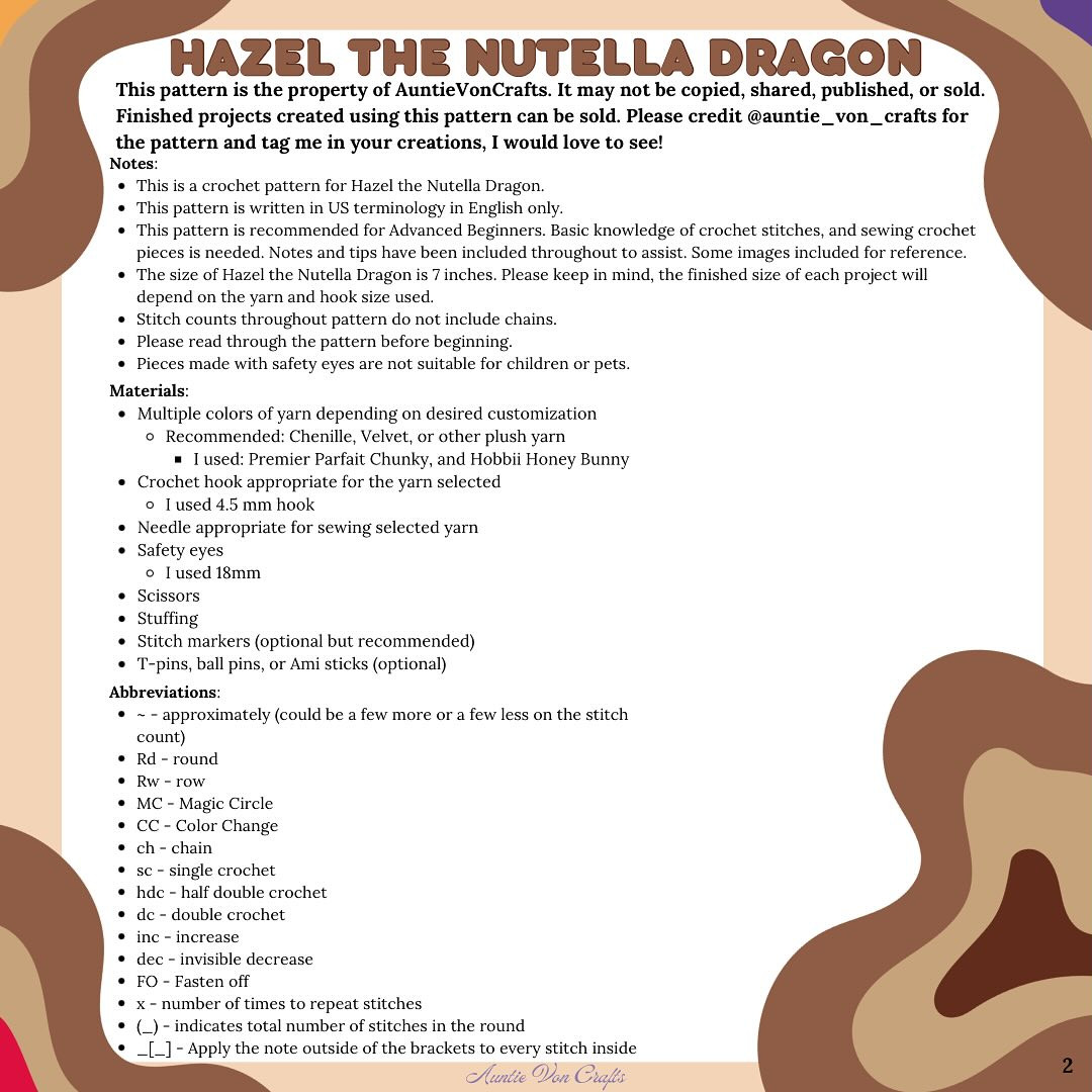 Free Crochet Pattern: Hazel the Nutella Dragon