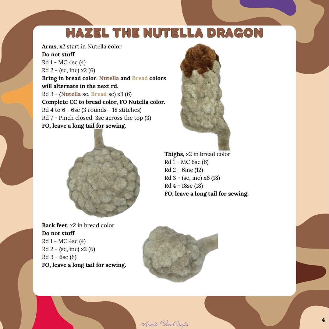 Free Crochet Pattern: Hazel the Nutella Dragon