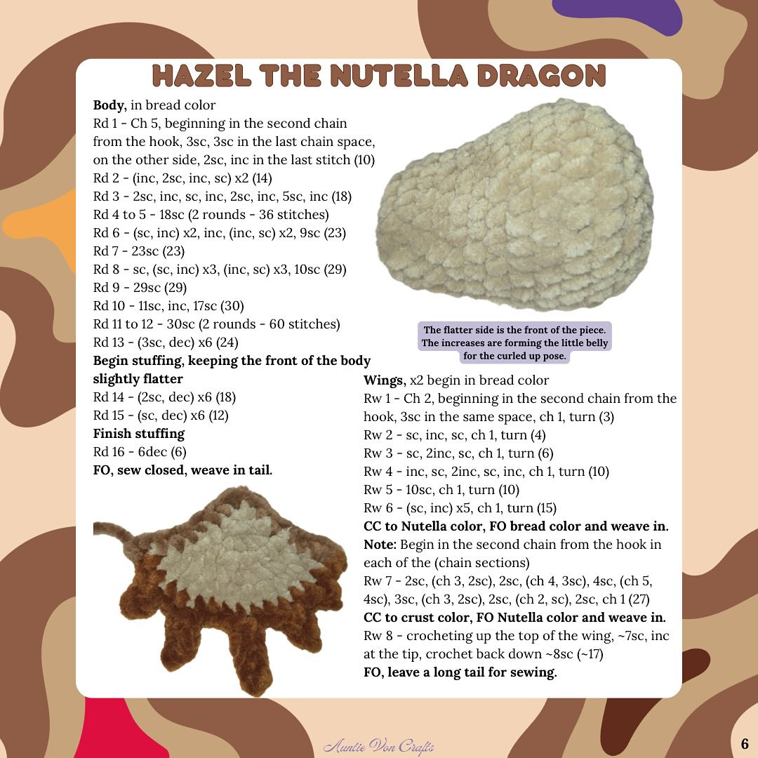 Free Crochet Pattern: Hazel the Nutella Dragon