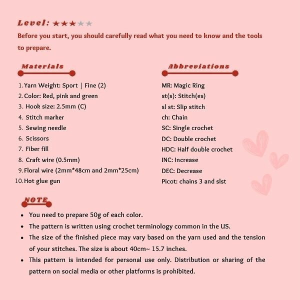 Free Crochet Pattern: Heart Flower