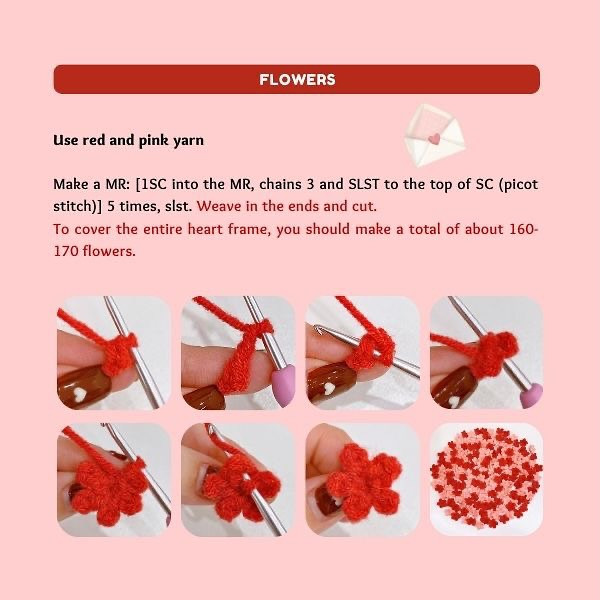 Free Crochet Pattern: Heart Flower