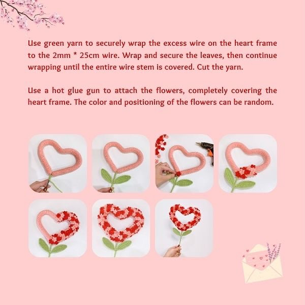 Free Crochet Pattern: Heart Flower
