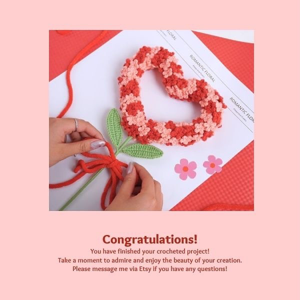 Free Crochet Pattern: Heart Flower