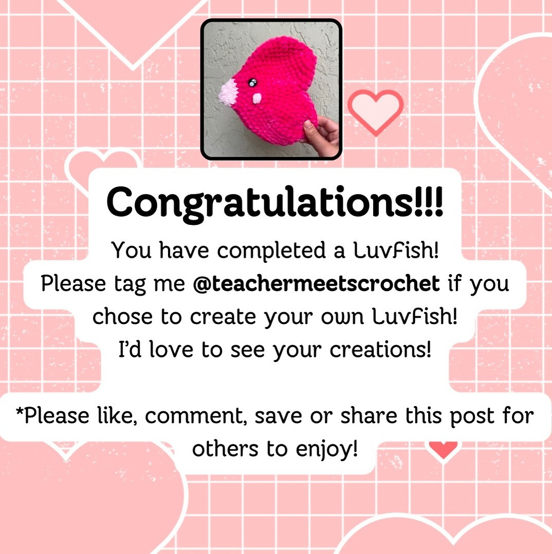Free Crochet Pattern: Heart-Shaped Pokémon Pillow 💕Free LuvFish Crochet Pattern 💕