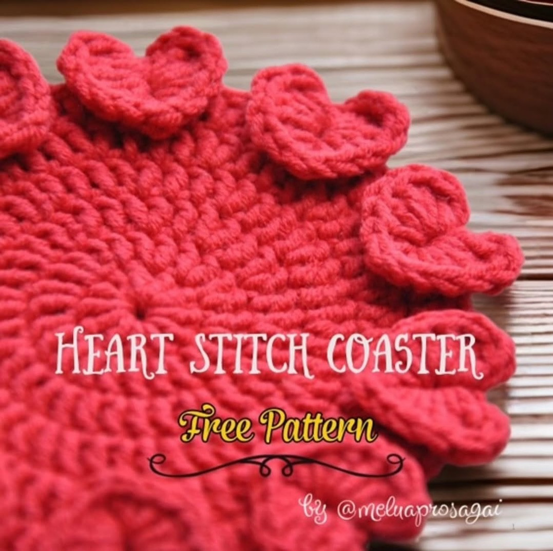 Free Crochet Pattern: Heart Stitch Coaster