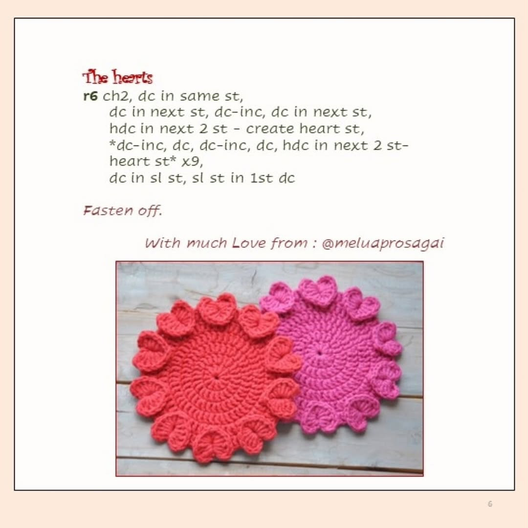 Free Crochet Pattern: Heart Stitch Coaster