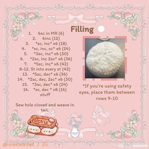 Free Crochet Pattern: Hello Kitty Cake Amigurumi
 ⋆𐙚₊˚⊹ ♡ Hello Kitty Macaroon