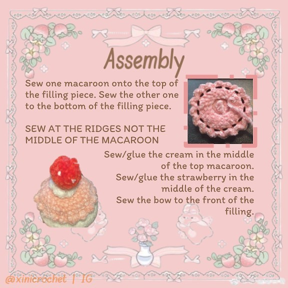 Free Crochet Pattern: Hello Kitty Cake Amigurumi
 ⋆𐙚₊˚⊹ ♡ Hello Kitty Macaroon