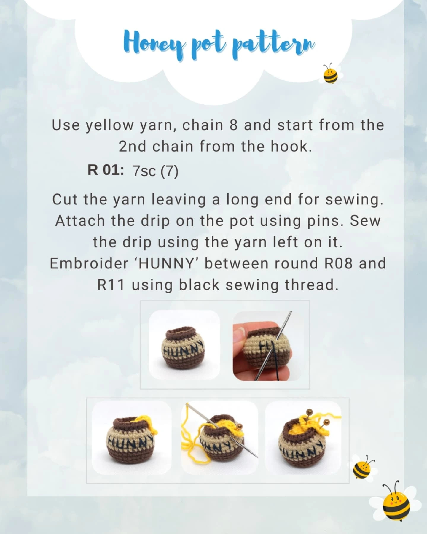 Free Crochet Pattern: honey pot pattern