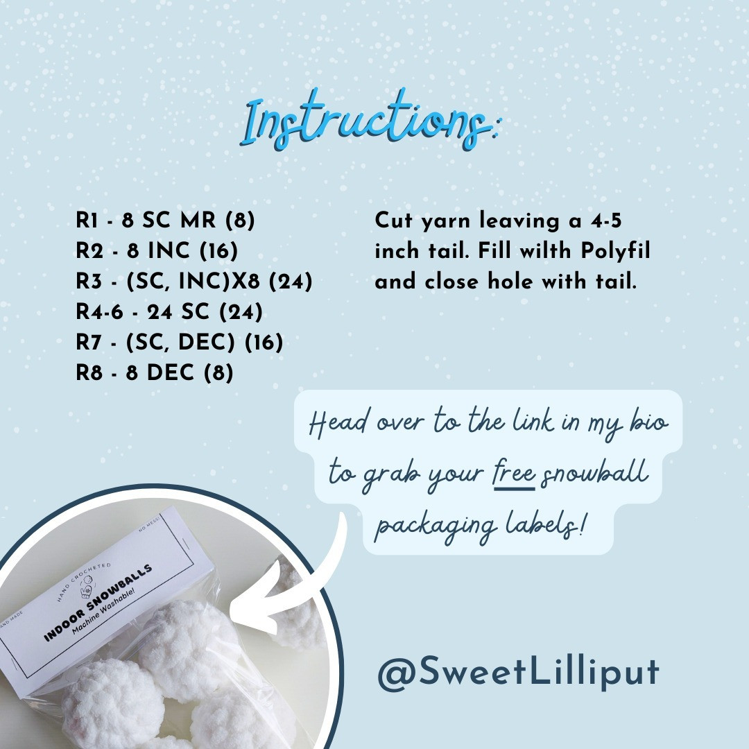 Free Crochet Pattern: Indoor Snowballs