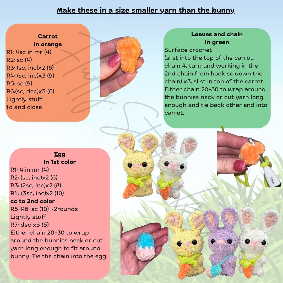 Free Crochet Pattern: Itty Bitty Fluffle Bunnies
