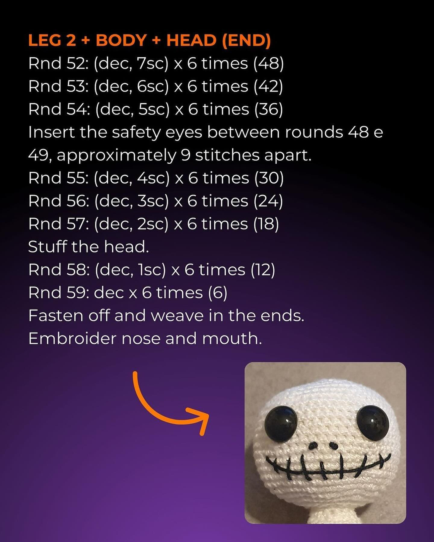 Free Crochet Pattern: Jack Skellington Amigurumi