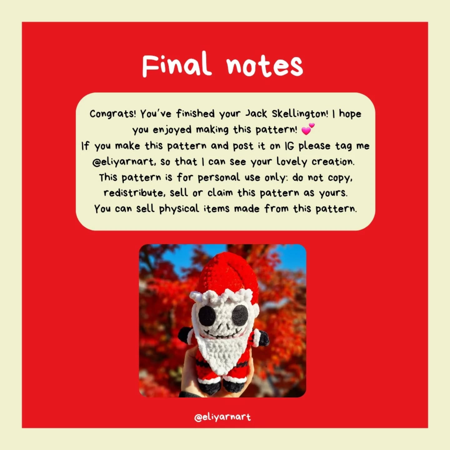 Free Crochet Pattern: Jack Skellington Christmas Amigurumi
