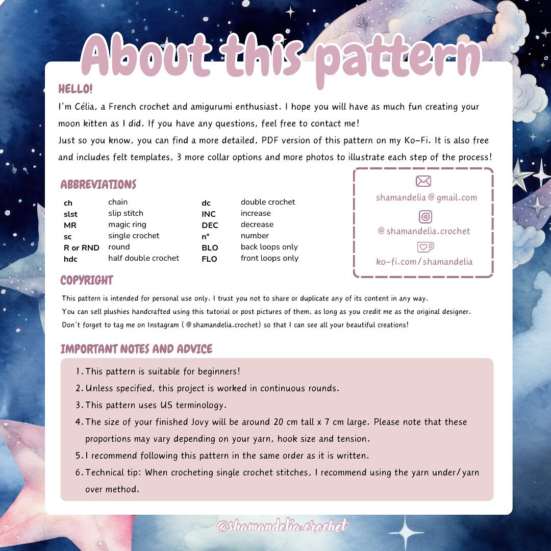 Free Crochet Pattern: Jovy the Moon Kitten