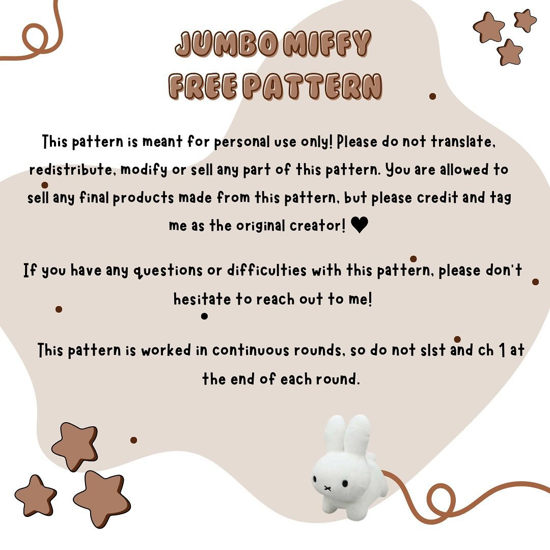 Free Crochet Pattern: Jumbo Miffy