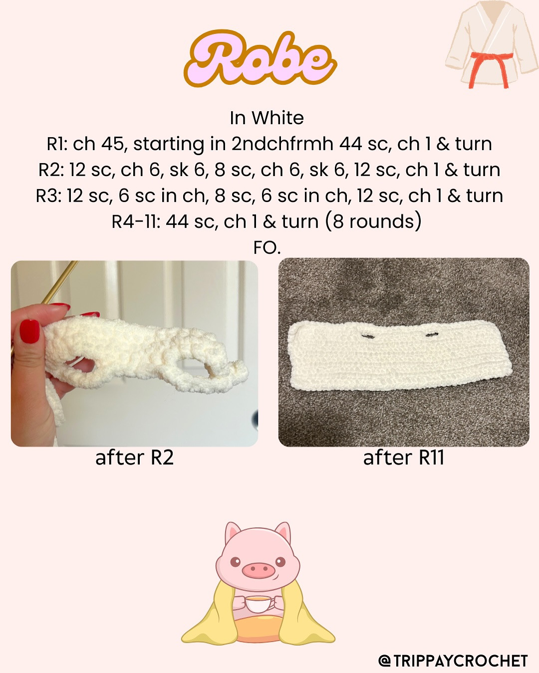 Free Crochet Pattern: Karate Pig
