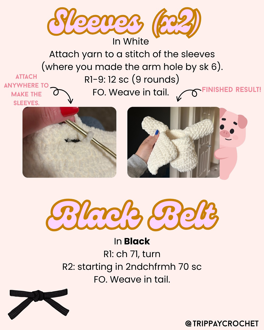 Free Crochet Pattern: Karate Pig