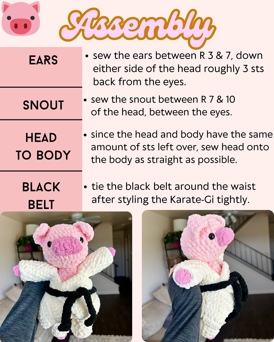 Free Crochet Pattern: Karate Pig