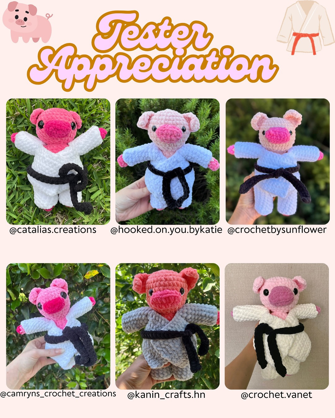 Free Crochet Pattern: Karate Pig