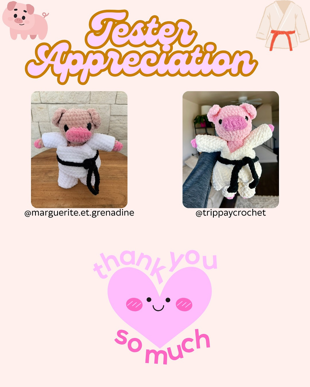 Free Crochet Pattern: Karate Pig