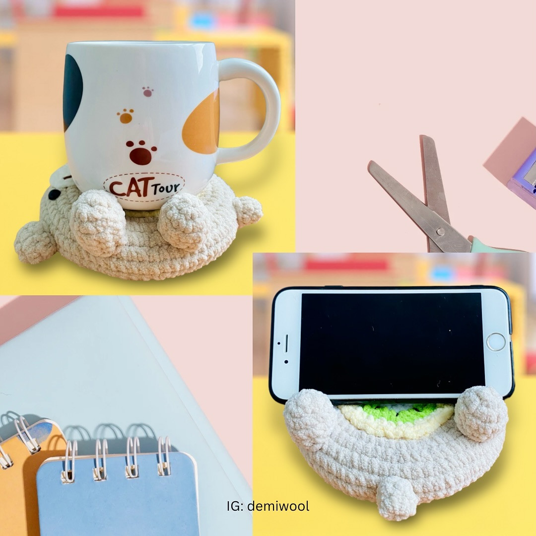 Free Crochet Pattern: Kiwi Phone Holder & Coaster