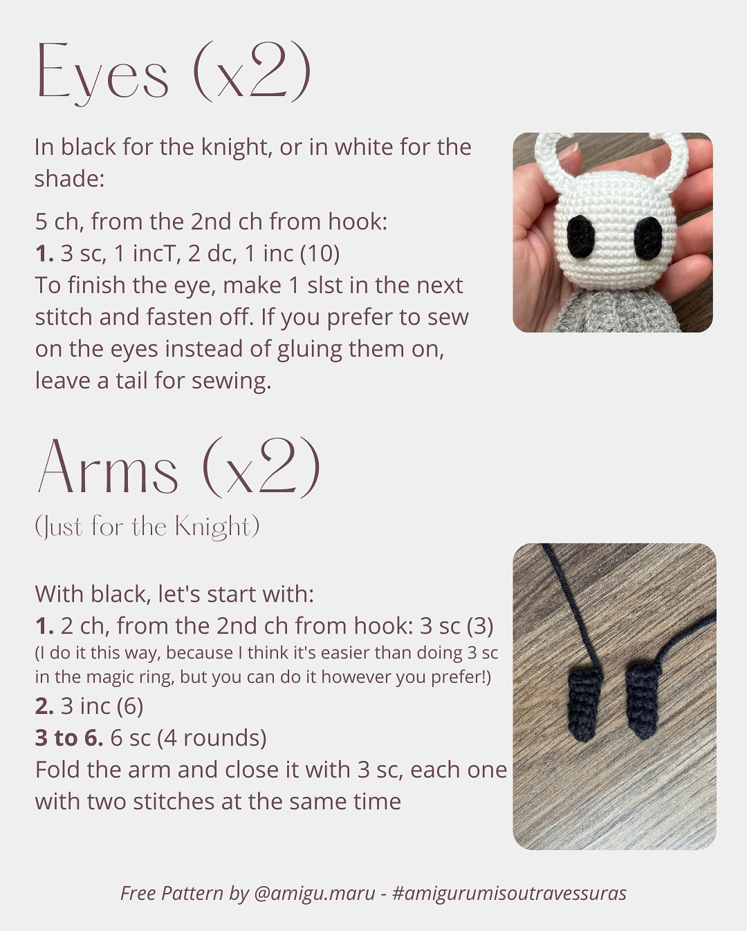 Free Crochet Pattern: Knight and Shade Amigurumi