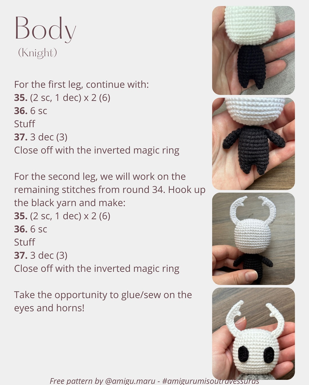 Free Crochet Pattern: Knight and Shade Amigurumi