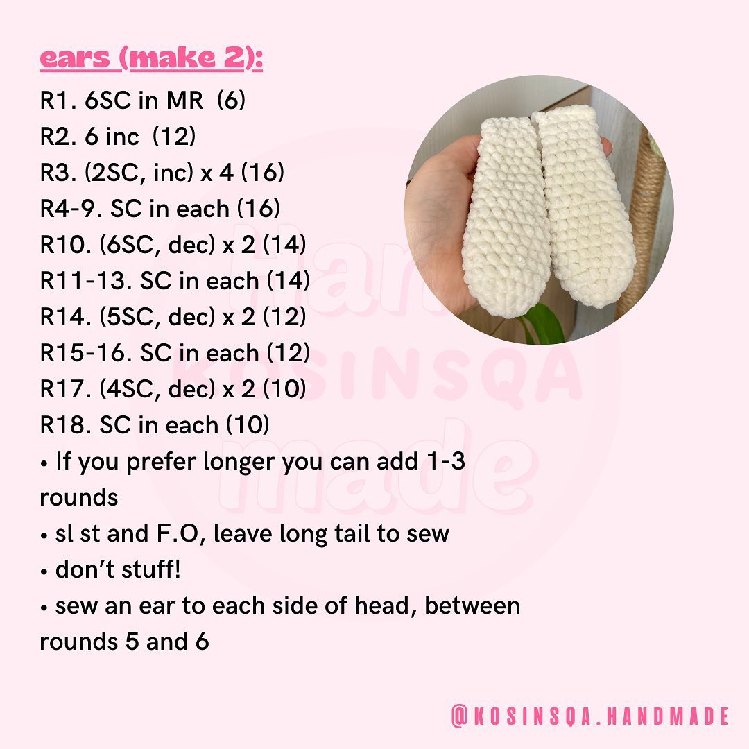 Free Crochet Pattern: Kosinsqa's Baby Bunny