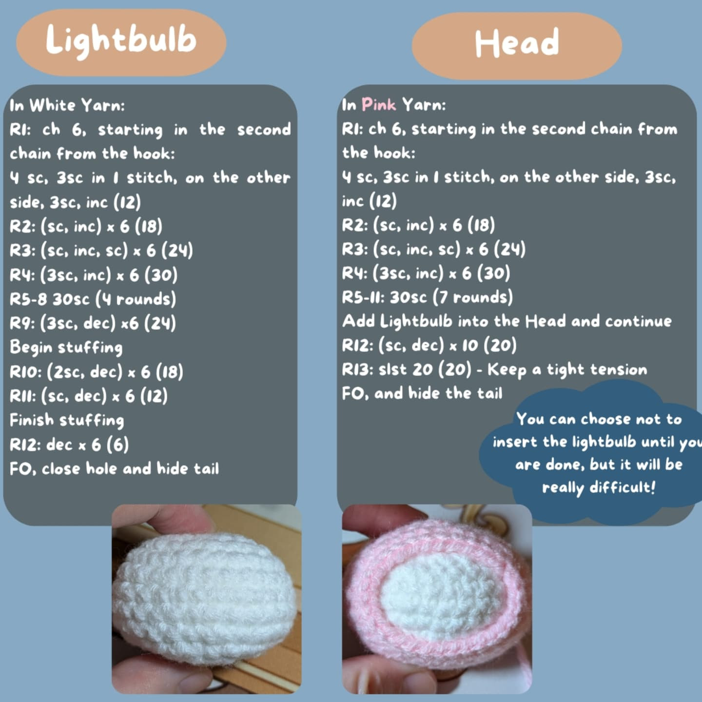 Free Crochet Pattern: Lightbulb Kirby Amigurumi