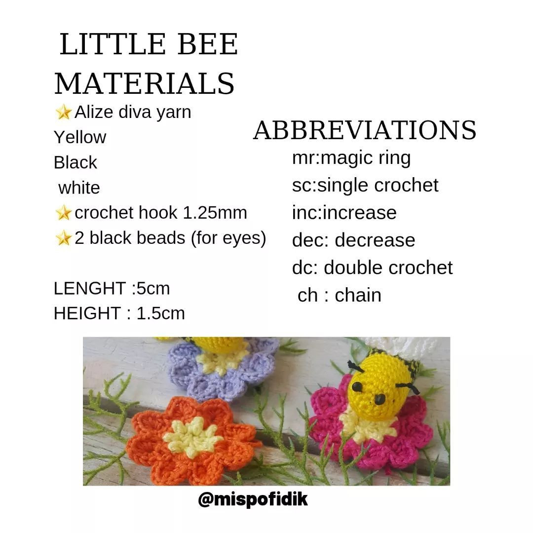 Free Crochet Pattern: Little Bee on Flowers