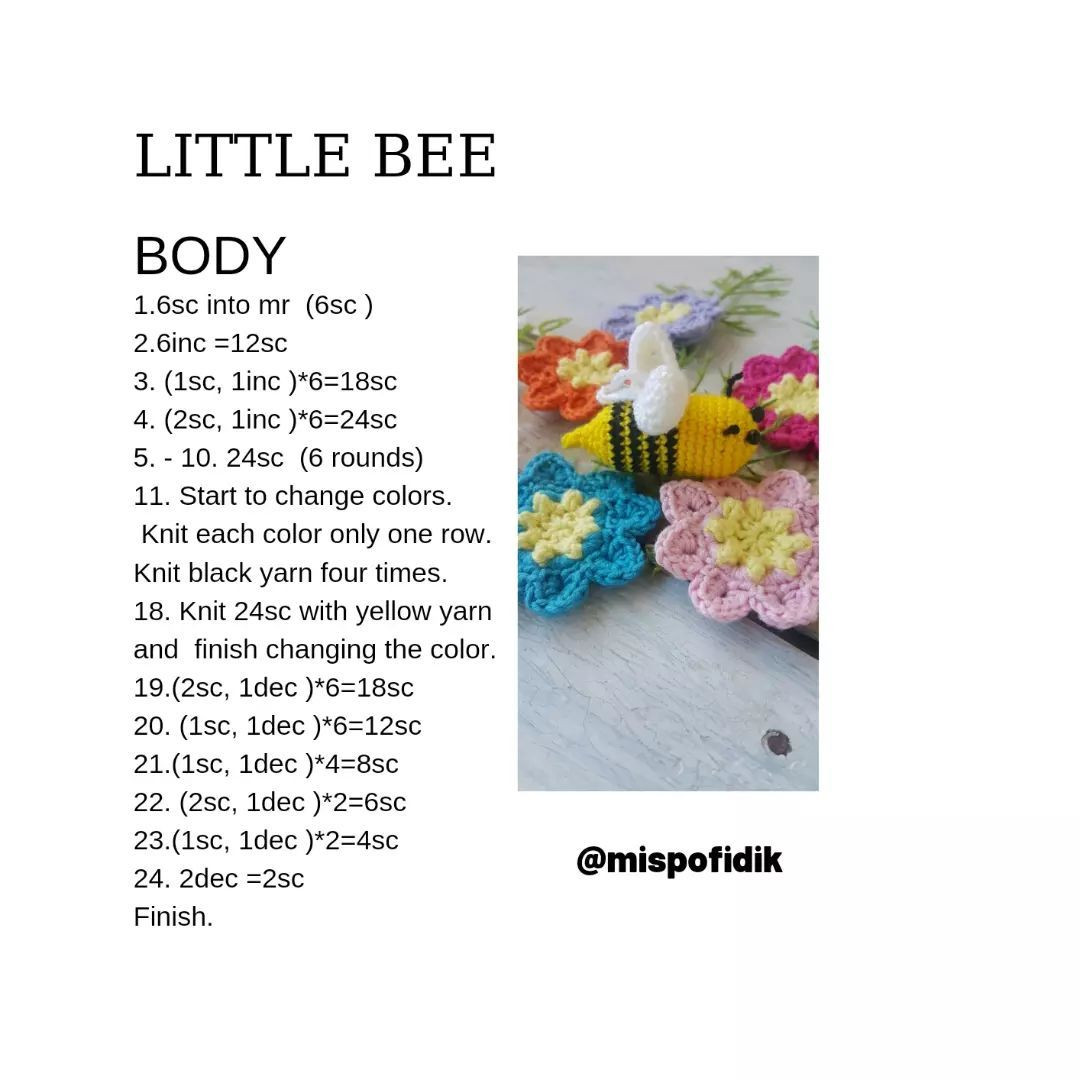 Free Crochet Pattern: Little Bee on Flowers